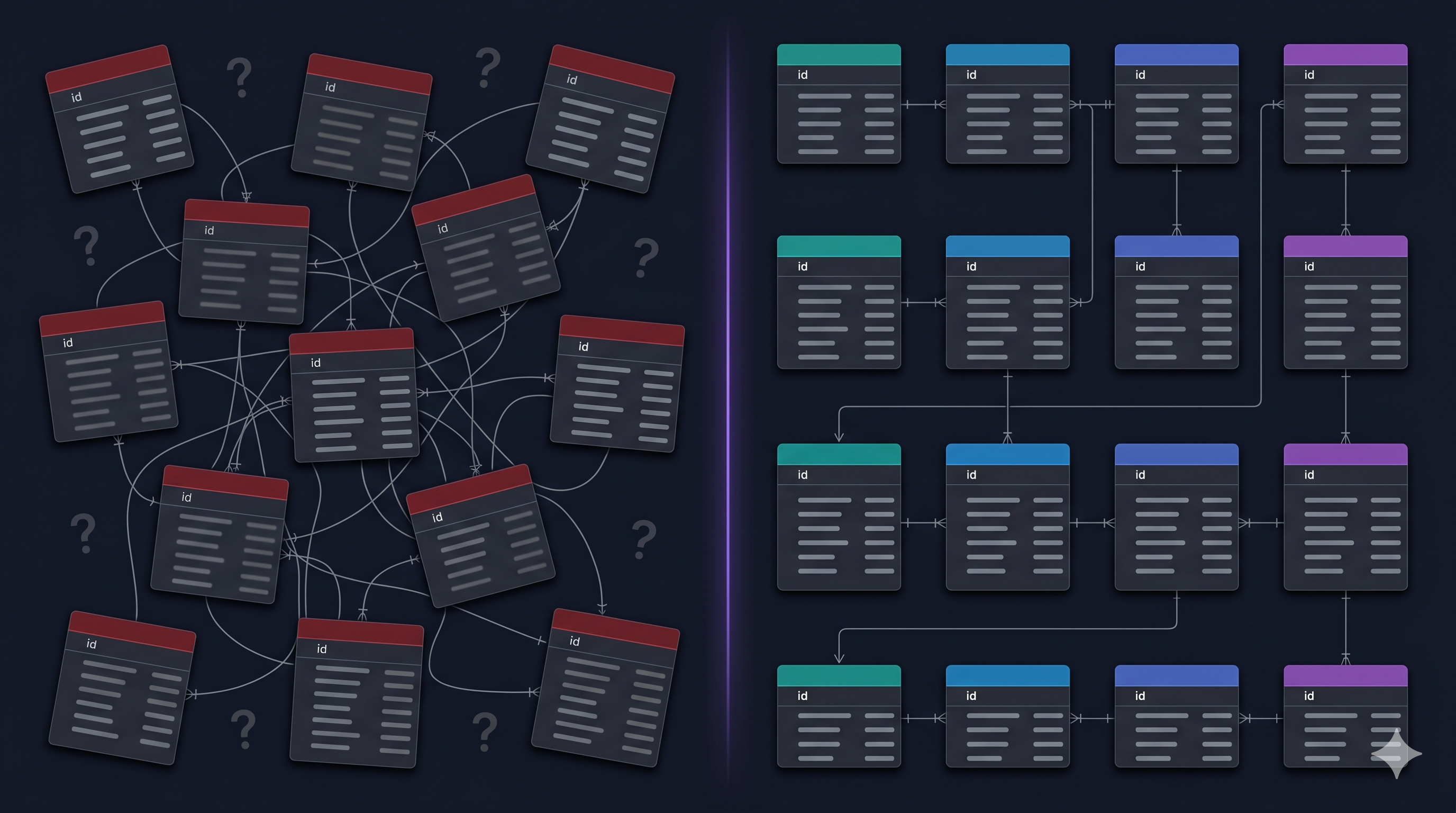Example of a messy, undocumented database schema